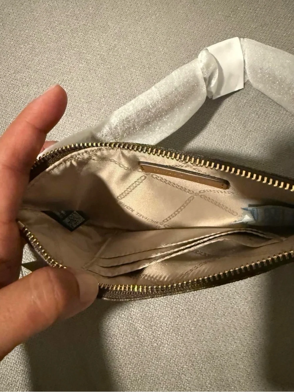 Michael Kors Brown Signature Wristlet Clutch